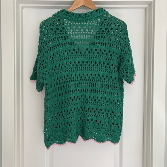 Free People Crochet knit Cardigan Size M/L - Picture 7 of 9